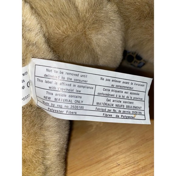 Authentic Fossil 13” Tan Plush Bear Black & Gold Felt Scarf Stuffed Animal Toy - Picture 12 of 14